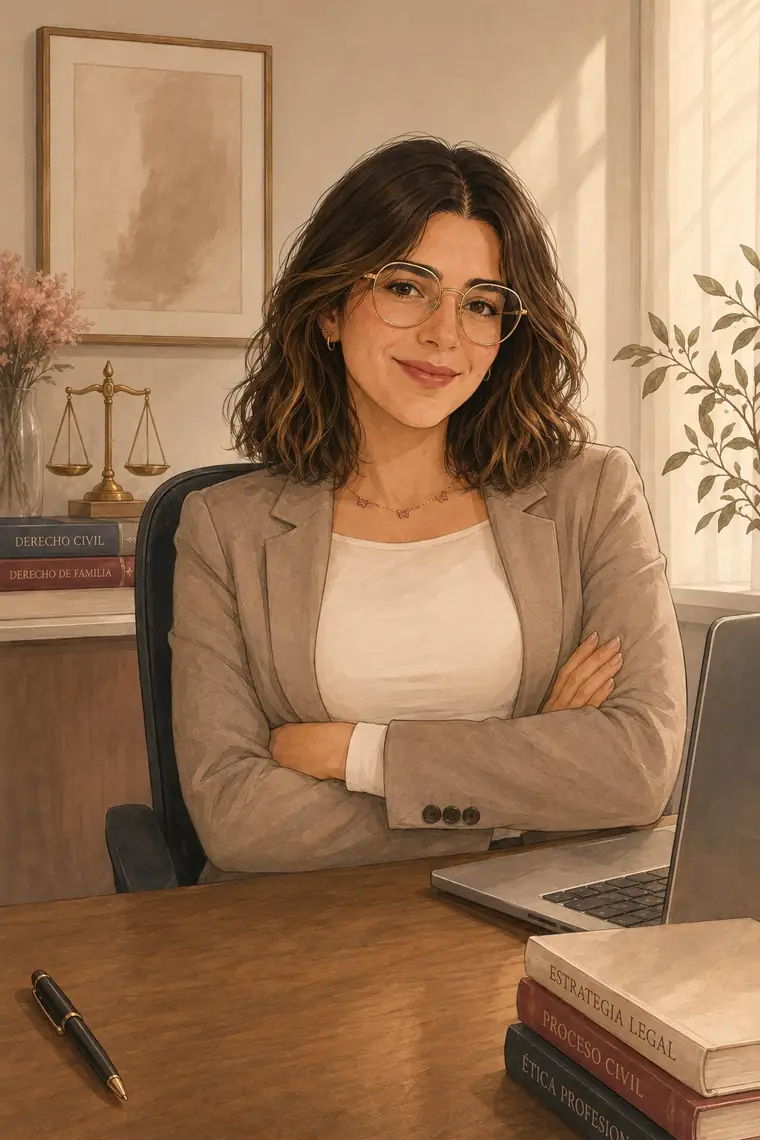 Ilustración de Laura Triguero en su despacho