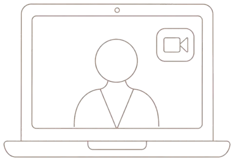 Ilustración de consulta por videollamada
